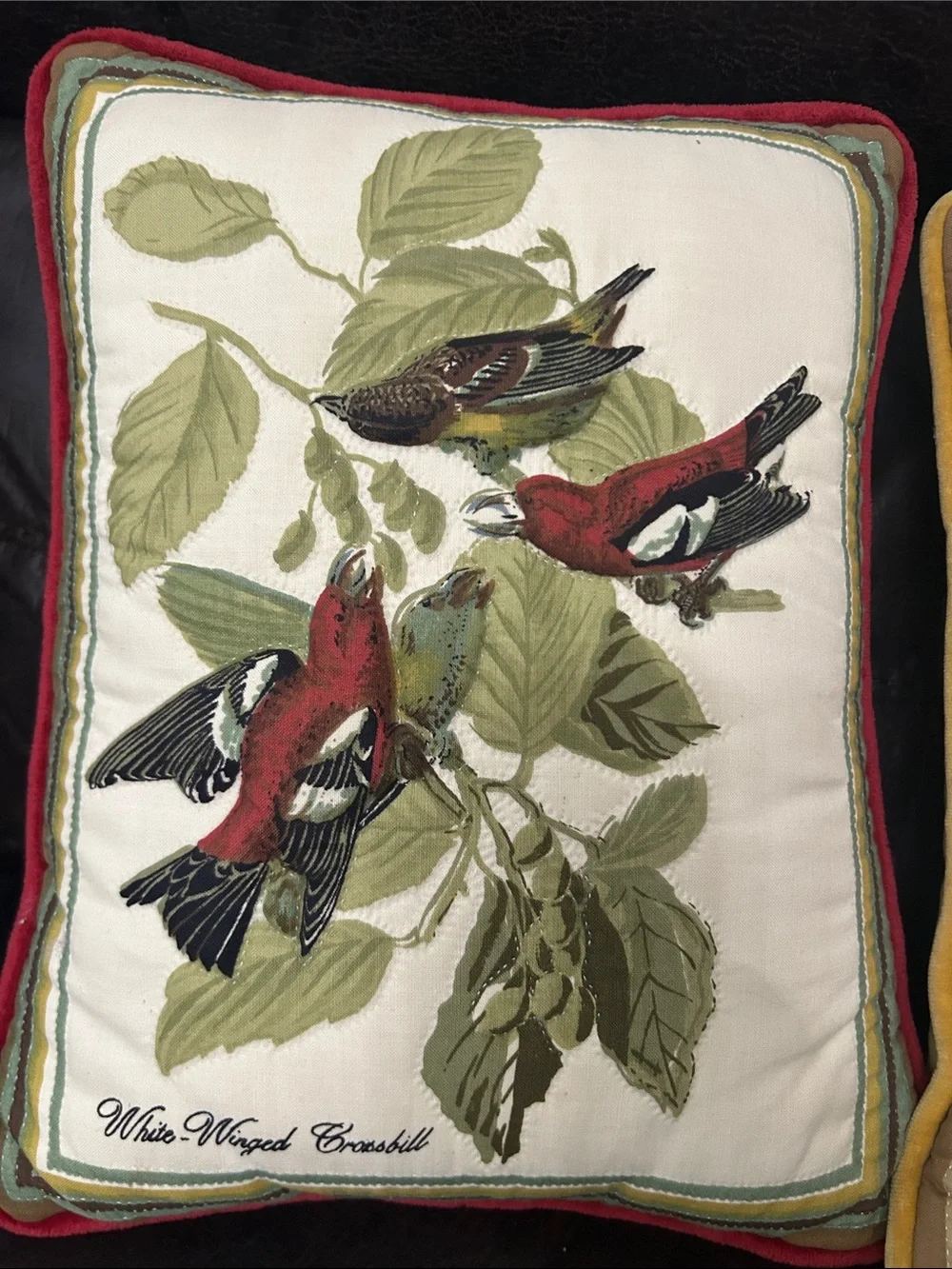 (2) Vintage Bird Throw Pillows -Small